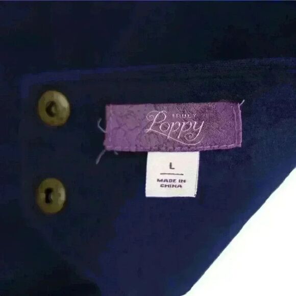 Market & Spruce "Truly Poppy" Navy Linen Mini Dress – Size Large - Picture 4 of 9